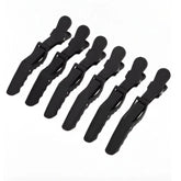 Set of six alligator shape black styling hair clips by Huitich for secure hair hold